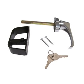 L Door Handle Chrome 4-1/2" W/Back HandleOff Center Shaft Shed Door Lock Barn Door Handle