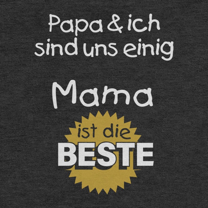 Baby Short-Sleeved Bodysuit, “Papa & ich sind uns einig Mama