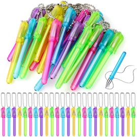 Feifeiya 25 Pcs Mini Pens Ballpoint Bulk Pocket Colorful Mini Pen with Keyring Black Ink 1.0 mm Mini Keychain Pen for Badge Office School Teacher Classroom Student Gifts Writing Journaling Organizing