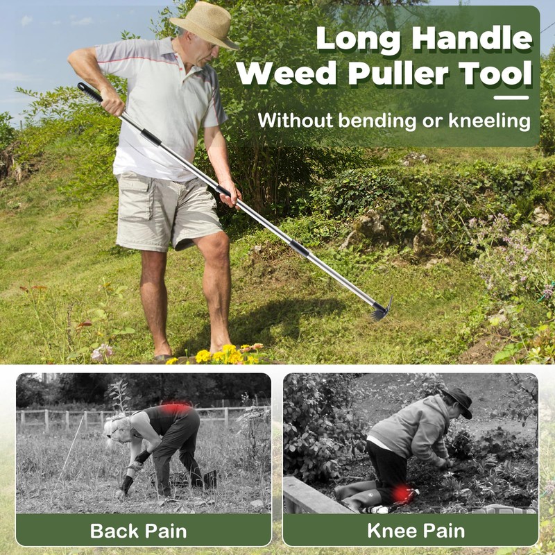 NICOFPHY Weed Puller Tool with Long Handle - 60" Manual