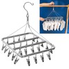 Multifunction Aluminum Alloy Laundry Drying Rack with 26 Clips for