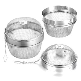 3 inch Stainless Steel Spice Infuser, Tea Ball, Extension Chain Hook, Tea Concentrator for Brewing Tea, Spices and seasonings Tea Strainer, Swivel Open