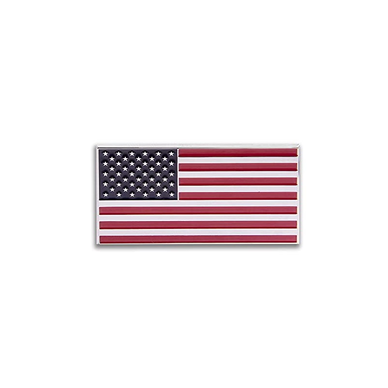 Patriot Accessories Red and Blue American Flag Metal Decal Auto