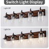 Lanhall 5-Light Farmhouse Bathroom Light Fixtures Vintage Bathroom Vanity Lights