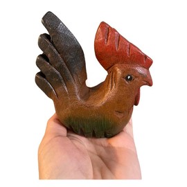 Painted Wooden Musical Whistle Rooster Instrument - Size: Medium 4"