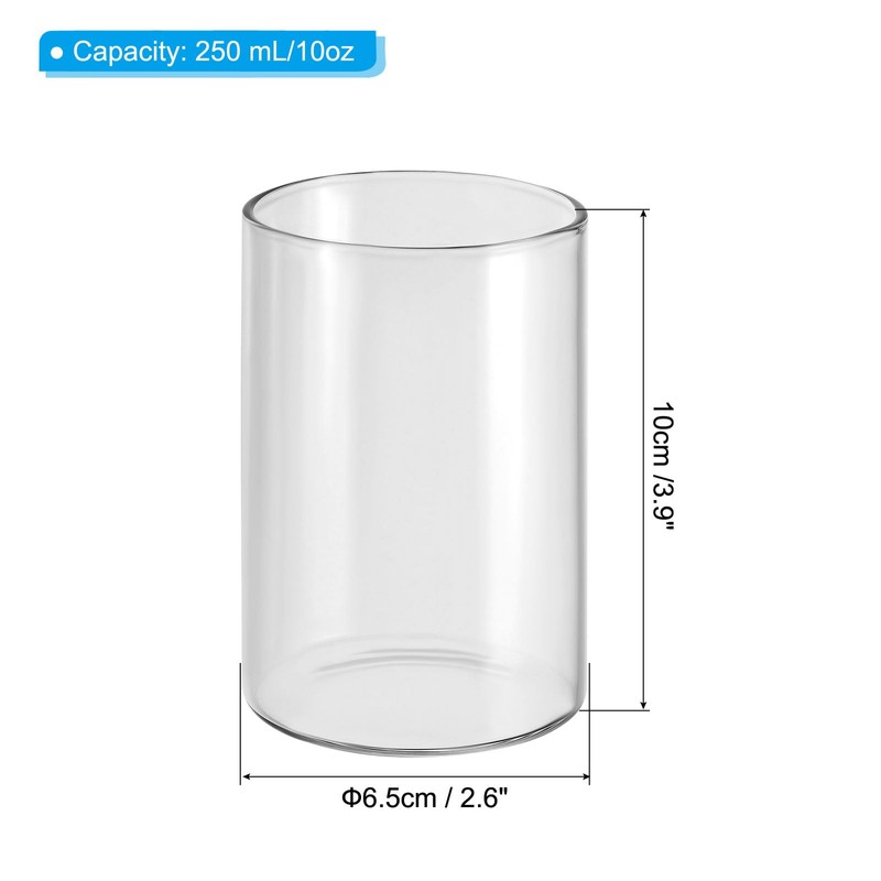 PATIKIL Clear Glass Cylinder Vase, 3.9" Tall and 2.6" Dia,