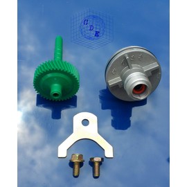 GM TURBO 700R4 350 TH350 4L60 AUTOMATIC TRANSMISSION SPEEDOMETER KIT 42 GREEN DRIVEN GEAR HOUSING, CLAMP & BOLTS