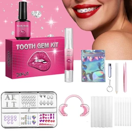Tooth Jewellery Set, Tartar Jewellery, Tooth Gem Kit with 139 Crystals, DIY Handmade Teeth Jewellery for Embellishment and Decoration of Teeth, Ideal for Make-Up Parties, Celebrations and Role Play