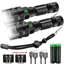 Garberiel 500000LM LED Flashlight Super Bright Rechargeable Tactical Police LED Work Light