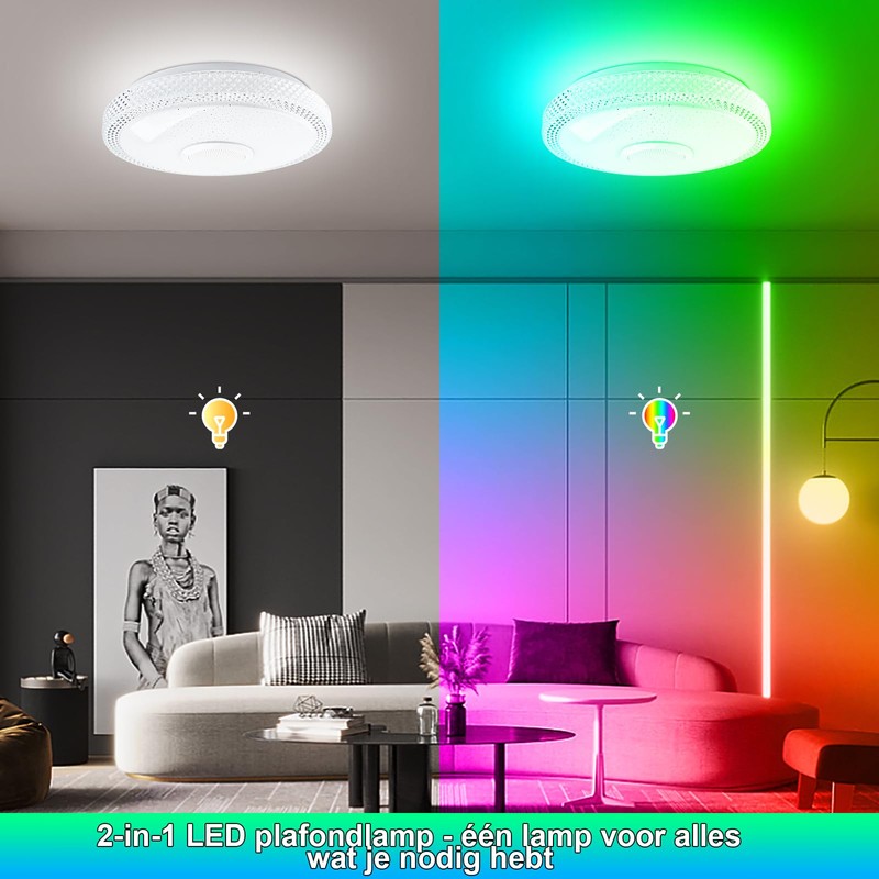 TOPBOS 30 W LED Ceiling Light Dimmable with Bluetooth Speaker,