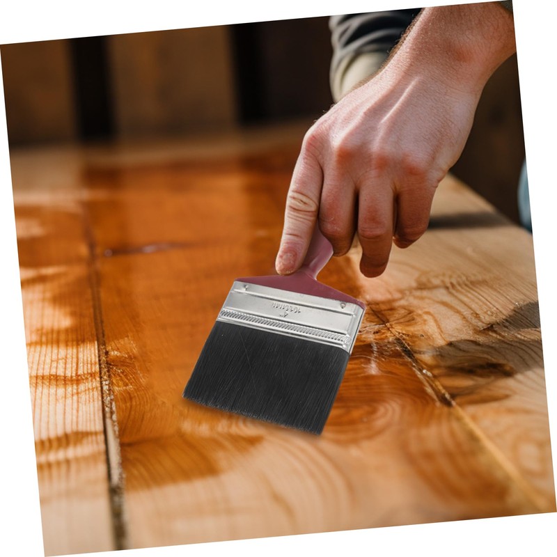 ORFOFE Paint Brush Red Handle Black Bristle Perfect for Wood