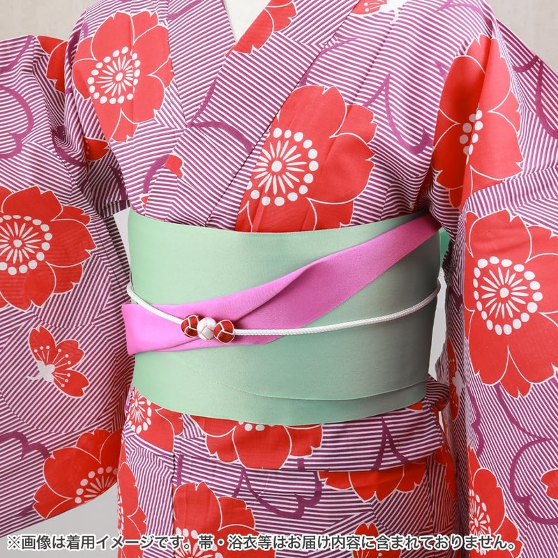 Sarasa Obi Decoration for Yukata with Odamaki, white