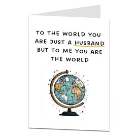 Happy Birthday Card For Husband From Wife Funny Love Luxury You Are My World Design 40th 50th 60th 70th
