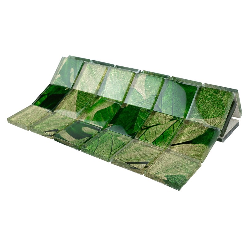 TSLG-02 2x2 Green Glass Mosaic Tile backsplash for Kitchen and