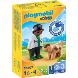 Playmobil Vet with Dog 70407 1.2.3 for Young Kids