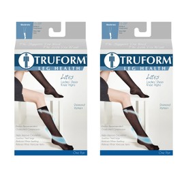 Truform Compression 15-20 mmHg Sheer Knee High Stocking, Black Diamond Pattern, X-Large (Pack of 2) (1783BL-XL 2PK)