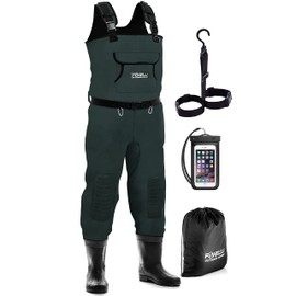 Foxelli Chest Waders, Waterproof 4mm Neoprene Hunting & Fishing Waders for Men & Women with Boots