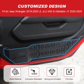 Metal Front Door Pocket Storage Box Custom Fit for Jeep Wrangler JL JLU 4XE 2018-2025 & Gladiator JT 2020-2025 - Interior Accessories Door Expansion Storage Organizer (Not for Power Seats), 2PCS