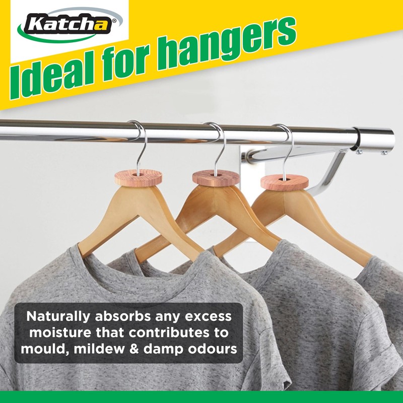 Katcha® Cedar Rings - 100% Natural Cedar Moth Repeller for