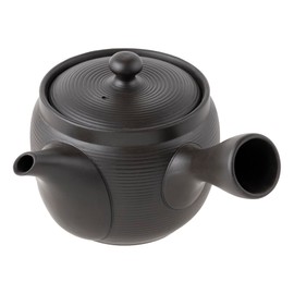 Tokonameyaki Teapot by Aoyama, Black Line Pattern, 600ml, Refreshing Strainer, for Steamed Green Tea, Hojicha, Brown Rice Tea, Made in Japan, Boxed, tk031