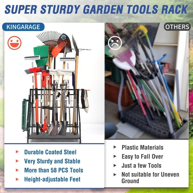 Garden Tool Organizer for Garage, Garden Tool Rack, Up to
