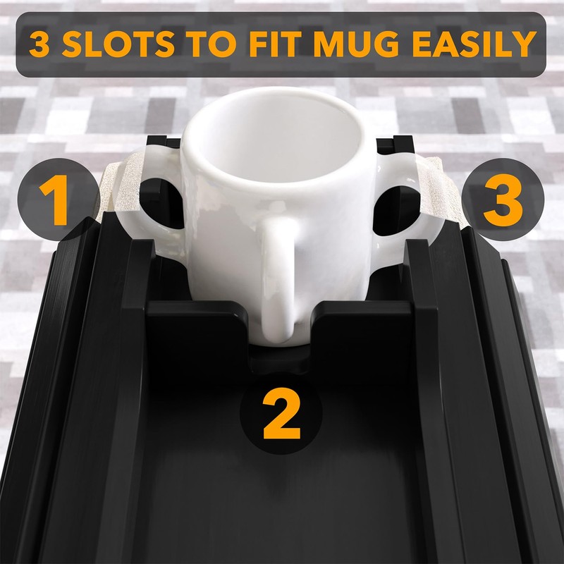 SpaceAid Bamboo Couch Cup Holder, Anti Falling Foldable Sofa Armrest