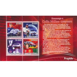 Sao TomE E PrincipE 3128-3131 Sheetlet (complete. issue) unmounted mint/never hinged ** MNH 2007 Collin McRae - Auto Racing (Stamps for collectors) Cars/road traffic