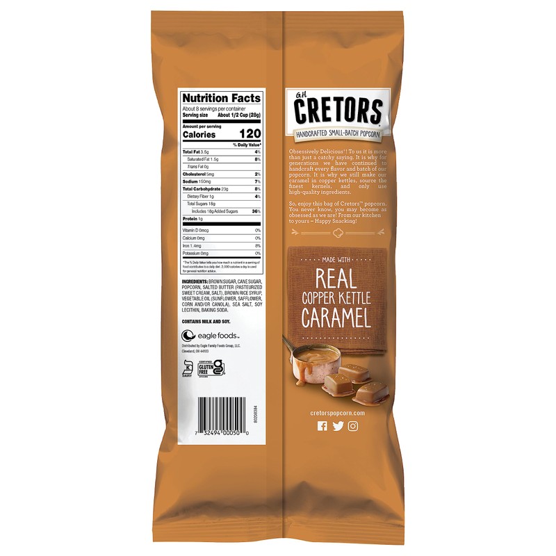 G.H. Cretors Popcorn, Caramel Corn, 96 Ounce (Pack of 12)