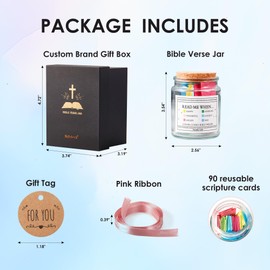 First Communion Gifts for Girls Bible Verse Jar Mothers Day Gifts for Mom Baptism Gift for Girl Confirmation Gift for Teens Christian Birthday Graduation for Her Him Fathers Day Christmas