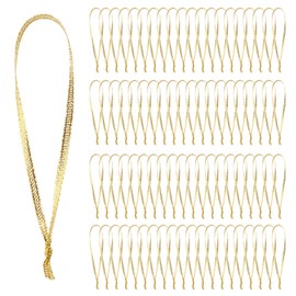 100 Pcs Christmas Ornament Ribbon, Gold Ribbon Ornament Hangers, Thin Ribbon for Ornaments, Hand Tied Ornament Ribbon Loops