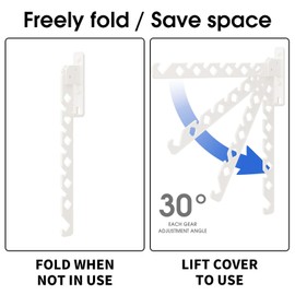 dancrul Wall Mounted Clothes Drying Rack, Wall Clothes Hanger Hook for Laundry Room, Clothes Hanger Foldable, Wall Clothes Rack Indoor, Perfect for Small Spaces, White 2 Packs