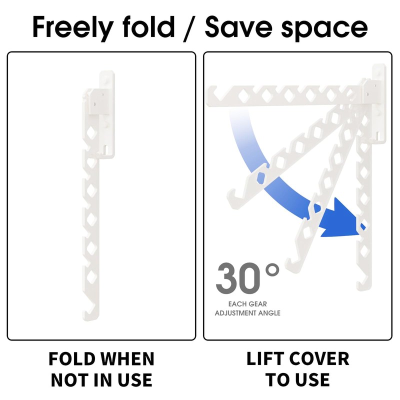 dancrul Wall Mounted Clothes Drying Rack, Wall Clothes Hanger Hook