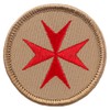 Templar Cross Patrol Patch - 2" Diameter Round Embroidered Patch