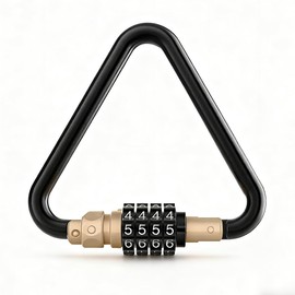 Dial Type Carabiner, Helmet Holder, Carabiner Number, Lock, Anti-theft, Durable, Zinc Alloy Material, 4 Digit PIN Code, Mountaineering, General Purpose, Outdoor, Camping, Travel (Triangle-Black)