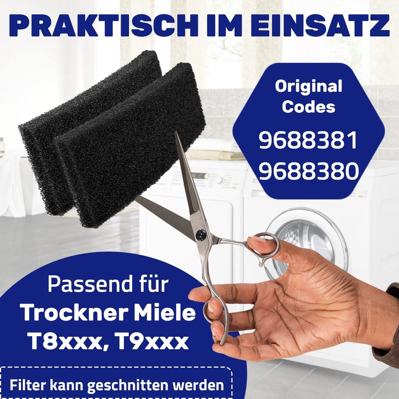 Sponge Filter Dryer 9688381 9688380 for Miele 225 x 45