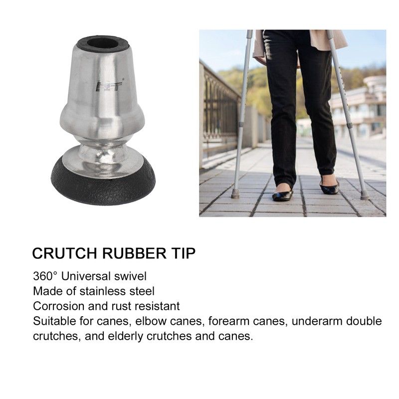 Walking Cane Stick Tips Universal Swivel Rubber Stainless Steel 19mm