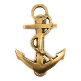 Madison Bay Company Nautical Ship's Anchor Antiqued Brass Door Knocker, 6.25 Inches Tall
