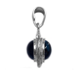 Sterling Silver Greek Key Double Sided Evil Eye Pendant 18", Metal, No Gemstone