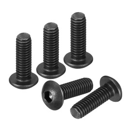 DTGN M4-0.7x12mm Button Head Socket Cap Screws - 100Pack - Good for Road Bicycle, Mountain Bike, Auto, Motorcycle - Carbon Steel Black Oxide - Hex Socket Drive Fasteners