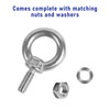 10 Pack M4 Eyebolt with Nut, M4 Screw Eye Bolts