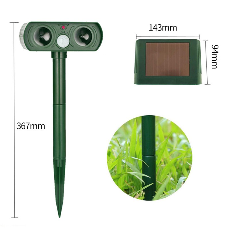 WH-510 Solar-Powered Animals Repeller Ultrasonic-Wave Dog Cat Rechargeable Repellent for