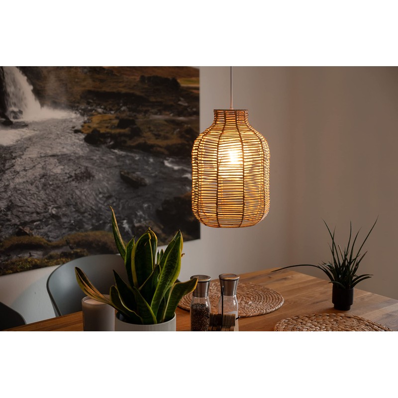 Decorasian Boho Rattan Lampshade - Basket Lampshade for Pendant Light