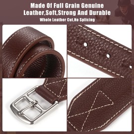 Jeereal Stability Stirrup Leathers with Strong Nylon Core for Equestrian Riding Wide Body English Stirrup Leathers (Reddish Coffee, 62" / 155cm)