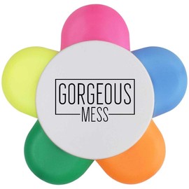 Azeeda 'Gorgeous Mess Funny Text ' Flower Shape Highlighter Pen (HL00036748)