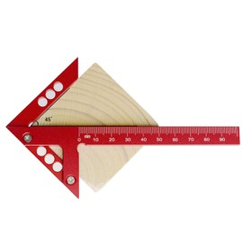 Center Scribe Gauge, Aluminum Alloy Center Line Scriber 45 Degree Angle Scribing Gauge Woodworking Marking Tool, Circle Center Finder, Red