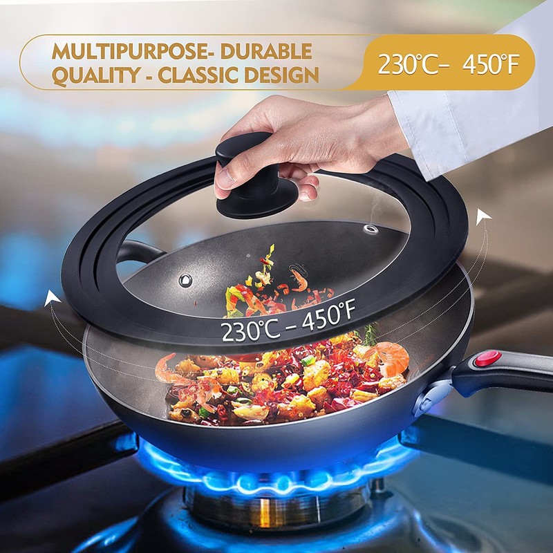 Ydeapi Universal Lids for Pots, Pans & Skillets - Fits