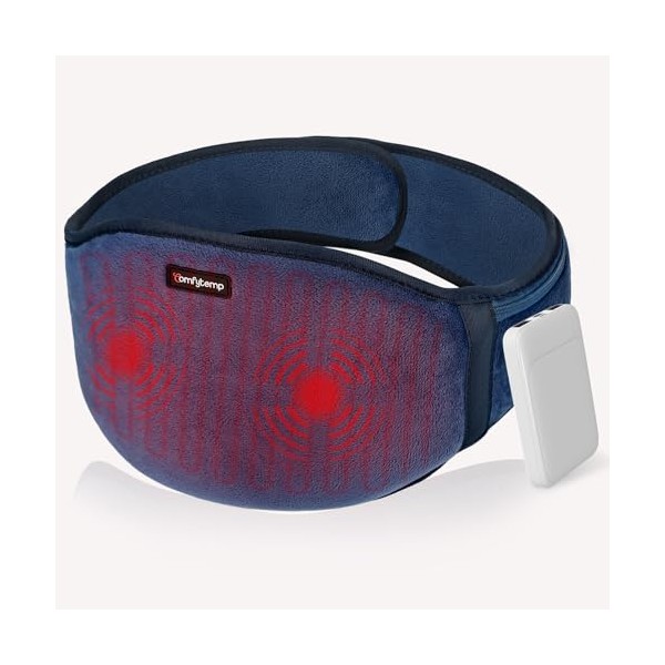 Comfytemp W√§rmeg√ºrtel Vibrationsmassage f√ºr R√ºcken mit 25Wh Akku,18x147cm Kabellos Heizg√ºrtel