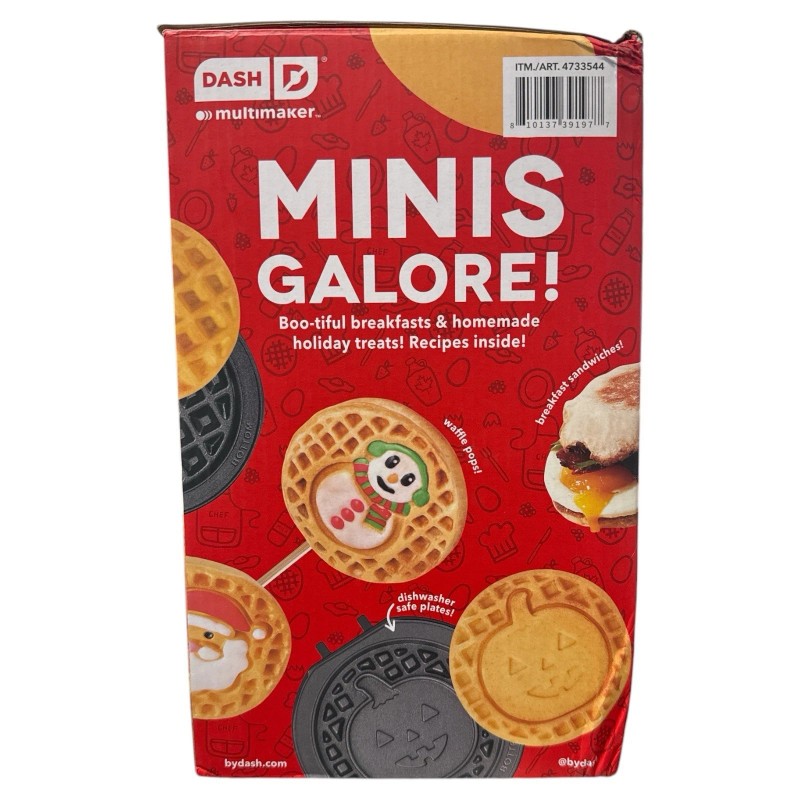 Dash Mini Waffle Maker Multi-Plate 7 Removable Plates Holiday Winter
