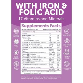 Lunakai USA Made Prenatal Vitamins with Iron&Folic Acid-Delicious Pregnancy Multivitamin