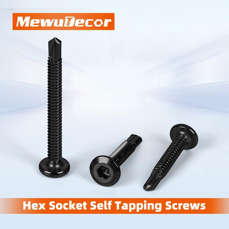 #12 x 1 Hex Socket Self Tapping Screws, Stainless Steel